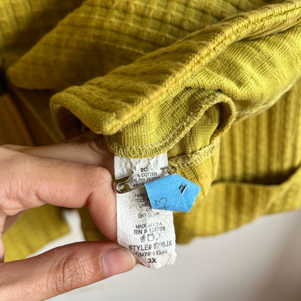 IC Collection Yellow Ribbed Button-Up Jacket - Picture 7 of 8